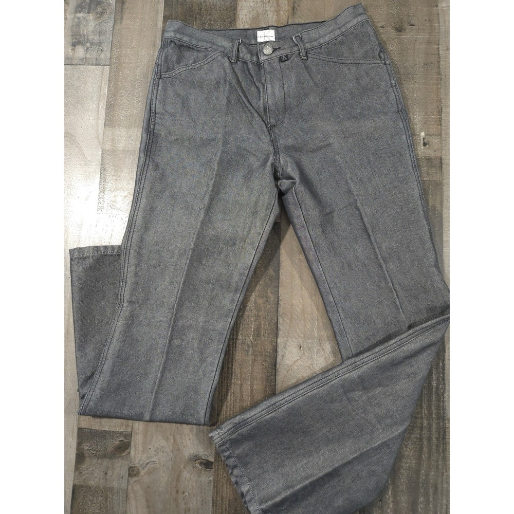 VTG Y2K Calvin Klein Jeans Womens Grey Trousers Straight Leg Size 7 Cotton Blend